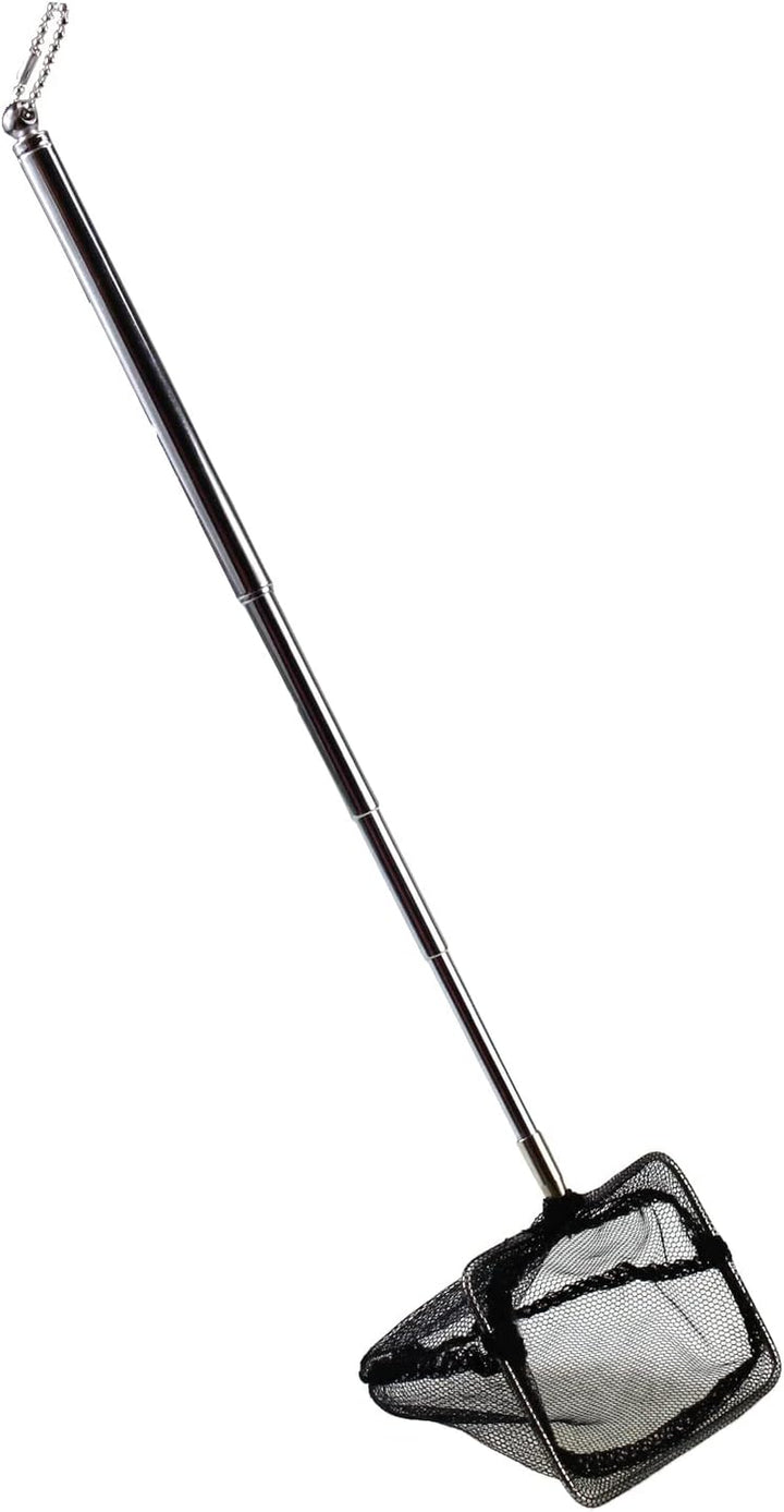 Aquarium Net with Extendable Long Handle, Adjustable Wastes Skimming Cleaning Tools for Fish Tanks, 3 Inch
