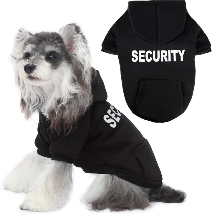 Dog Sweaters Hoodies for Large Dogs Security Ultra-Soft Fleece Dog Sweatshirt Cold Weather Pet Winter Clothes with Pocket for Small Medium Large Dogs (XL (Back: 24.2",Chest: 34.2"), Security)