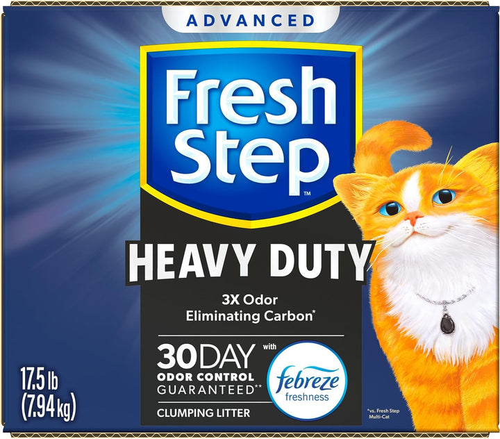 Clumping Cat Litter, Heavy Duty Advanced, Long Lasting 30-Day Odor Control with Odor Eliminating Carbon, 17.5 Lb