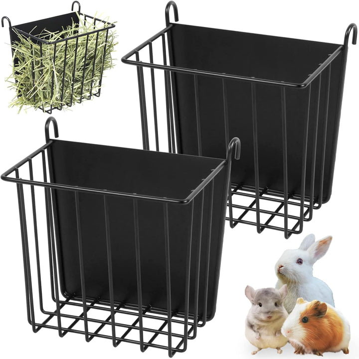 Guinea Pig Hay Feeder，Rabbit Hay Feeder with Heavy-Duty Metal Frame Hay Holder，For Bunny, Guinea Pigs,Chinchillas-6.9X4.7X6.6 Inch