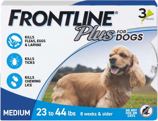 plus Flea and Tick Treatment for Medium Dogs up to 23 to 44 Lbs. 3 Treatments