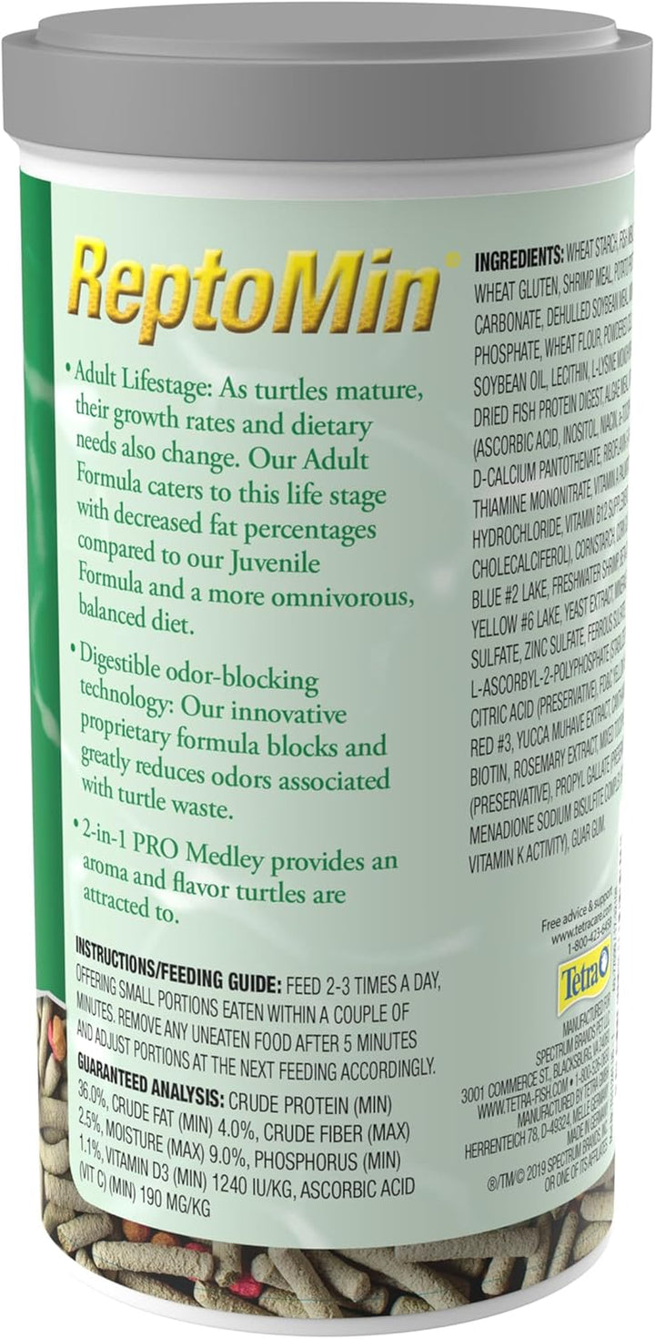 fauna PRO Reptomin Pro Sticks Adult Turtle Formula Daily Diet for Aquatic Turtles, 8.11 Oz