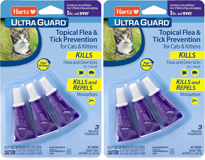 Ultraguard Topical Flea & Tick Prevention for Cats and Kittens - 3 Monthly Treatments