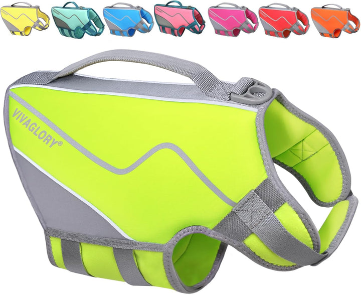 Neoprene Dog Life Vest, Dog Life Jacket for Swimming & Boating, Lightweight & Buoyancy for Puppy Doggy, Swimming Vest with Handle, XS, Raspberry Pink