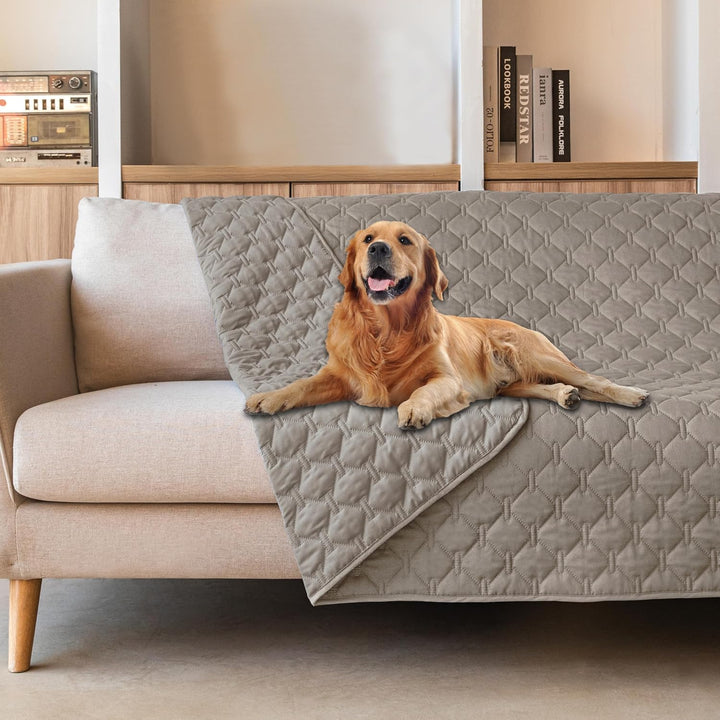 3X Stronger Waterproof Pet Blanket, Scratch Proof Furniture Protector for Dogs Cats, Reversible Cover 30X70 Inch, Dark Grey/Light Grey