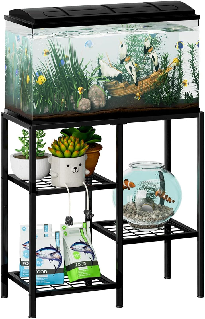 Aquarium Stand 20 Gallon, Metal Fish Tank Stand, Aquarium Rack Stand for Fish Tank Accessories , 3 Tier Turtle Reptile Terrarium Stand for Living Room Office