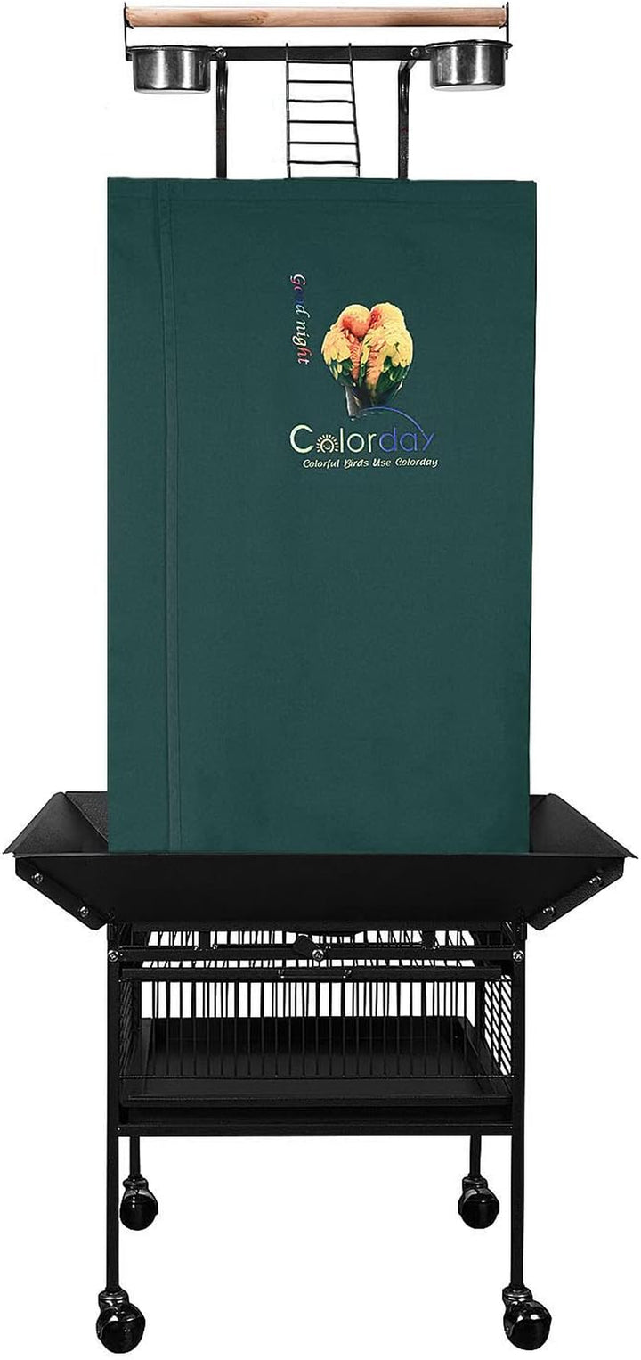 Good Night Bird Cage Cover for Large Bird Cage with Play Top (Patented), Black 68"