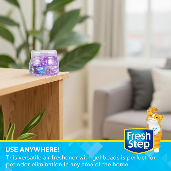 Litter Box Deodorizing Gel Beads in Soothing Lavender Scent - Pet Odor Neutralizing Beads for Pet Smells from Litter Box - 12 Ounce