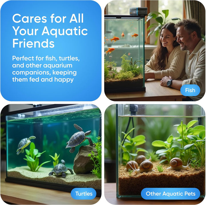 Automatic Fish Feeder for Aquarium - New Generation 2025, Auto Food Dispenser with Timer for Small Tank, Big Aquariums & Pond (Blue)