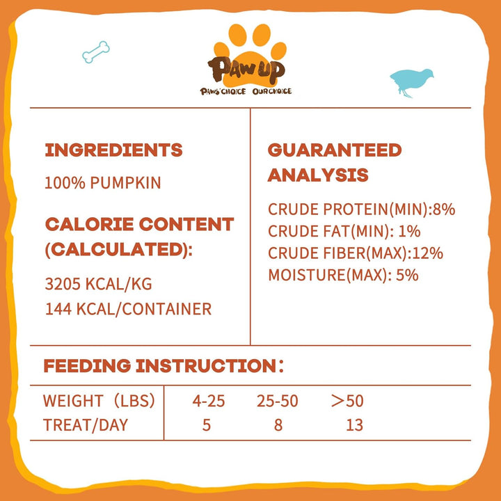 Freeze-Dried Pumpkin Treats for Dogs & Cats – High Fiber, Single Ingredient Natural Snacks for Digestion & Gut Health, Healthy Food Toppers, 1.58 Oz