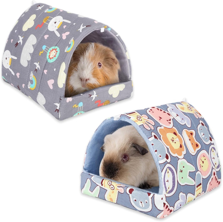 2 Pack Guinea Pig Hideout,Guinea Pig Bed Washable Small Animal House Cage Accessories for Mouse Chinchillas Hamsters Hedgehogs Ferrets Bearded Dragons and Rats