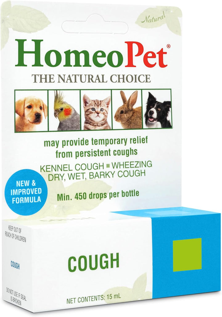Cough, Safe and Natural Cough Supplement for Dogs, Cats, and Small Pets, 15 Milliliters