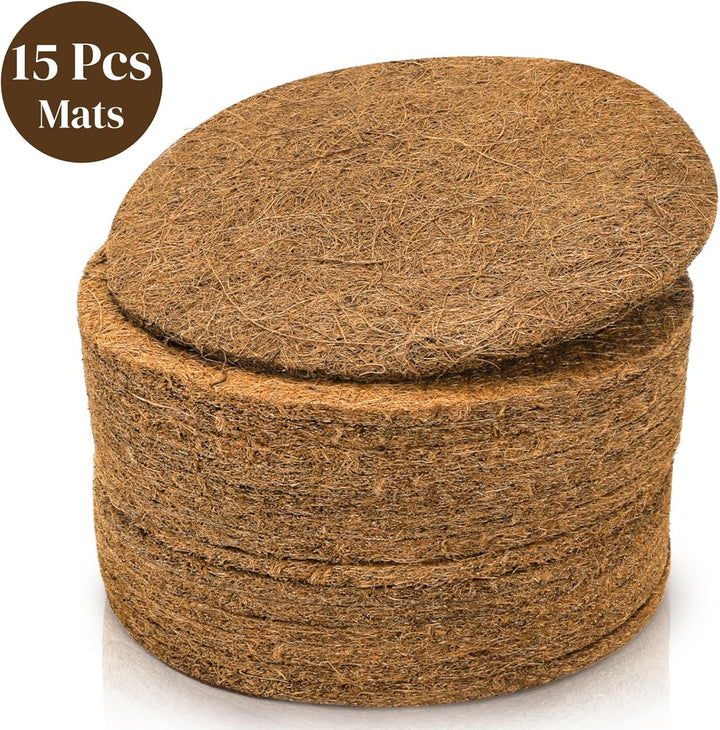 15 Packs Pigeon Nest Pads, Bird Breeding Mat for Chicken, Natural Coconut Fiber Bird Egg Mat, Nesting Bowl Box Pad for Parakeet Chicken, Pigeon Hatching Bedding Accessories