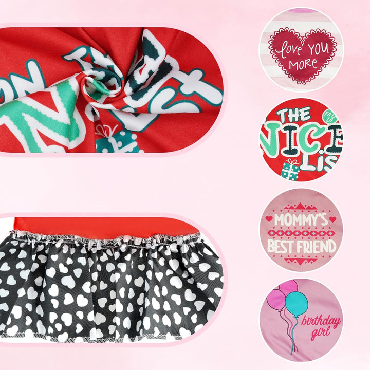 4 Pack Dog Dresses Adorable Girl Puppy Printed Dresses Pet Doggy Clothes for Small Dogs Girl Holiday Apparel Dresses(S)