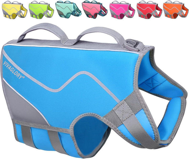 Neoprene Dog Life Vest, Dog Life Jacket for Swimming & Boating, Lightweight & Buoyancy for Puppy Doggy, Swimming Vest with Handle, XS, Raspberry Pink