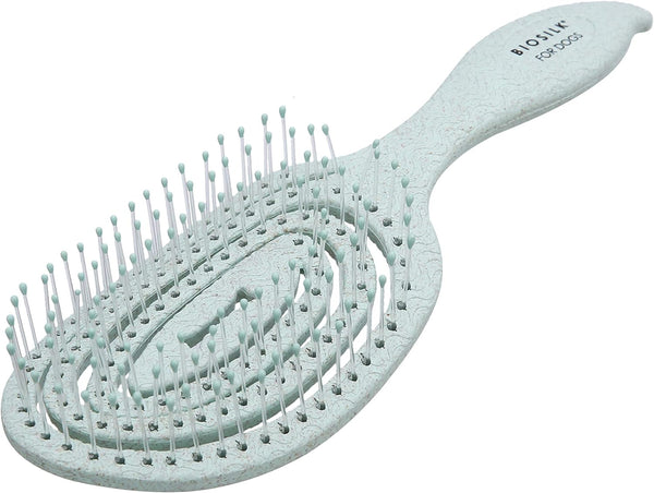 for Pets Eco-Friendly Detangling Pin Brush for Dogs in Mint Green | Easy to Hold Ergonomic Handle Dog Brushes, Wet or Dry Dog Hair Brush, Light Blue (Ff12806),Gray/Black