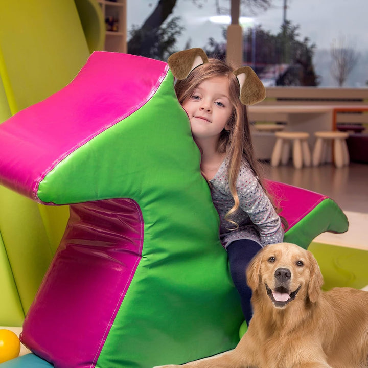 Dog Ears Golden Movable, Realistic Animals Ears Headband Brown, Fluffy Cat Bunny Bear Costume Halloween Christmas for Washing Makeup Cosplay Birthday Party