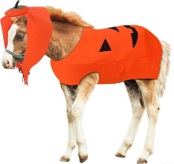 Halloween Horse Costume Gown Cosplay Supply for Holiday Horse Costume Accessories Trick or Treat(Pumpkin)