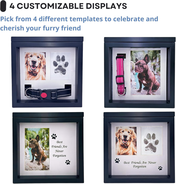 Large Dog Urn for Ashes, 4 Customizable Displays with Paw Print Ink Kit, 8.5X8.5X5.8 Pet Urns for Dogs Ashes, Pet Cremation Box, Cat Urn for Ashes, Dog Ashes Keepsake