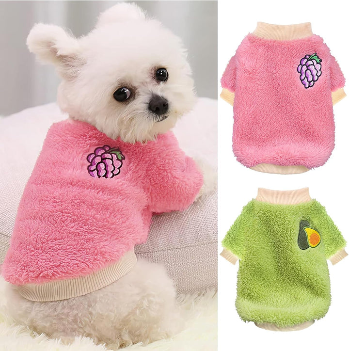 2 Pack XXS Dog Sweater, Tiny Dog Sweaters for Small Dogs Girl (1-3Lb), Warm Soft Puppy Clothes for New Puppies, Cute Extra Small Doggie Clothes for Chihuahua Yorkie Cat Pet Apparel