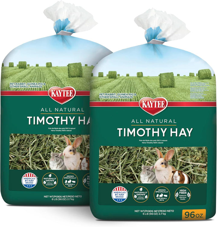Timothy Hay, High Fiber, Grown Specifically for Small Animals, Rabbits, Guinea Pigs, Chinchillas, 2 Pounds