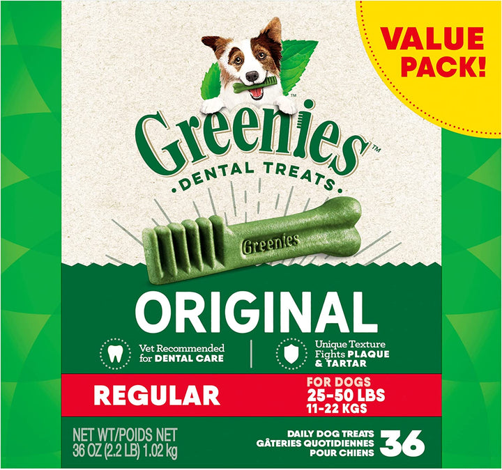 Original Regular Dental Dog Treats, 36 Oz. Pack (36 Treats)