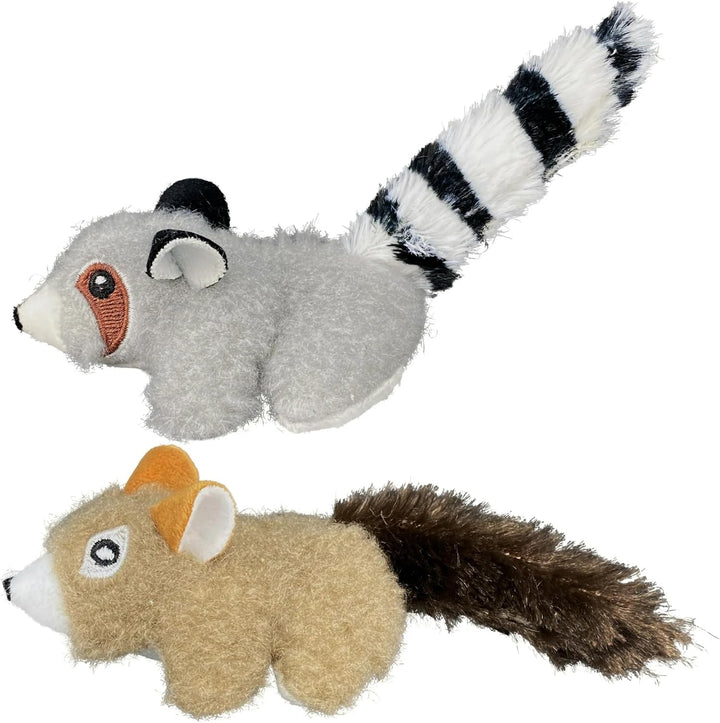 Lemur and Squirrel Cat Plush Set – 2 Piece Soft Cat Toys, Squirrel and Lemur Toy. (Pack of 2)