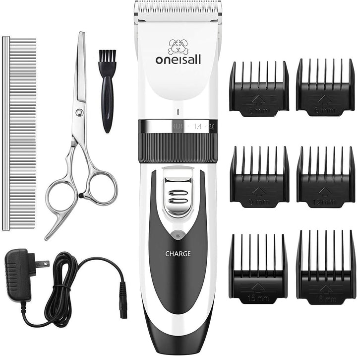 Dog Clipper Low Noise, Dog Grooming Kit with Rechargeable, Pet Shaver Cordless Electric Quiet Hair Clipper Set for Dogs Cats Pets（Gold）