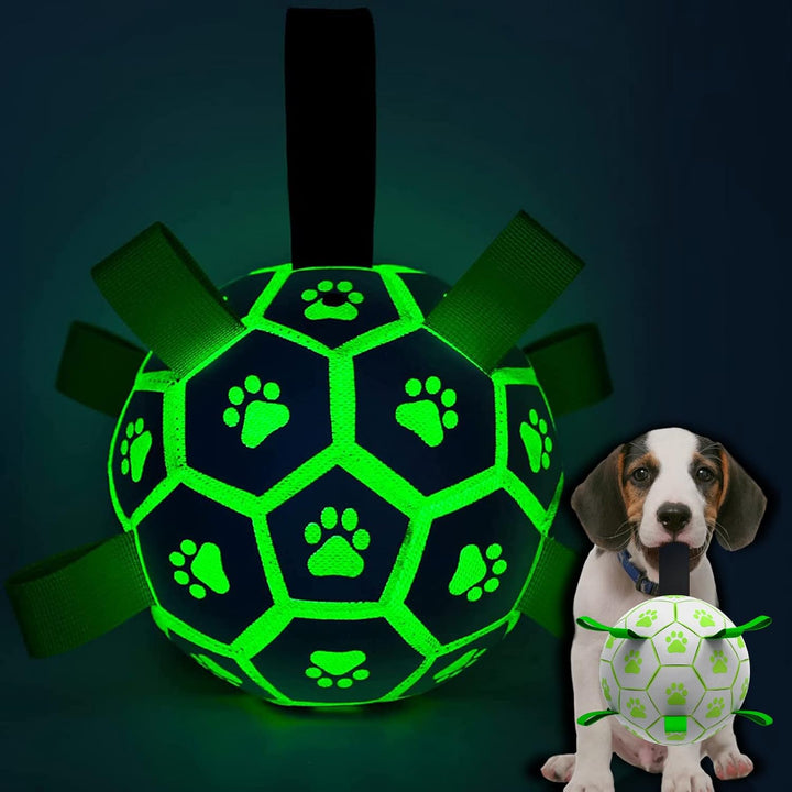 Premium Dog Toys Balls, Dog Soccer Ball with Straps, Dog Birthday Gifts, Herding Ball, Durable Balls for Small Medium Pet, Puppy Outdoor Toy, Pet Training Soccer Ball, World Cup Soccer (6 Inch)