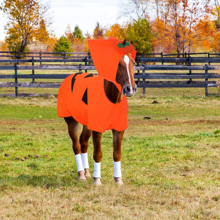 Halloween Horse Costume Gown Cosplay Supply for Holiday Horse Costume Accessories Trick or Treat(Pumpkin)