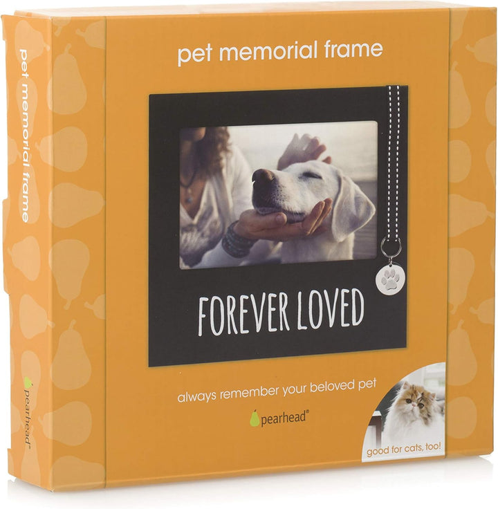 Forever Loved Pet Keepsake Picture Frame, Photo Frame for Pet Owners and Dog Lovers, Ideal Memorial Gift for Loss of Dog and Pet Remembrance, Wall Mount and Tabletop Frame, Black