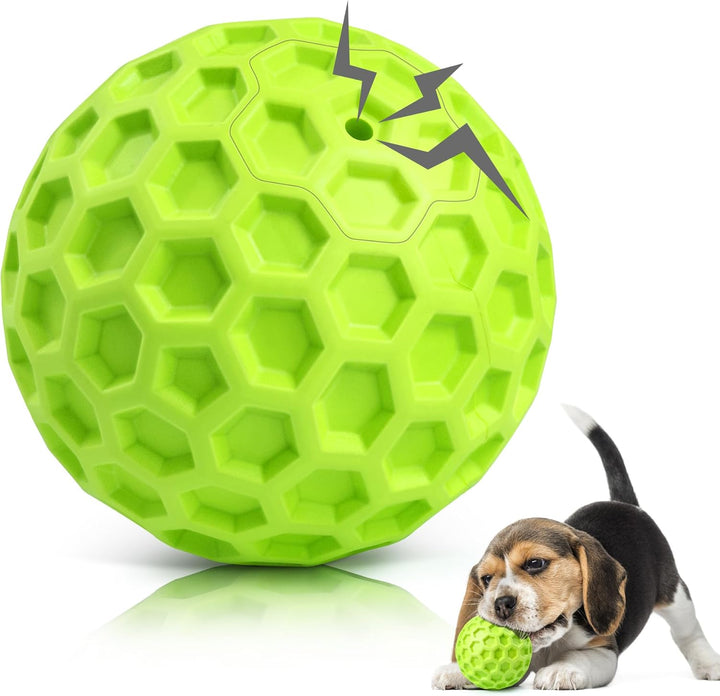 Indestructible Squeaky Dog Ball, Relieves Anxiety, Cleans Teeth, Interactive Chew Toy for Aggressive Chewers, Dog Toy for Large Breeds, Outdoor Waterproof