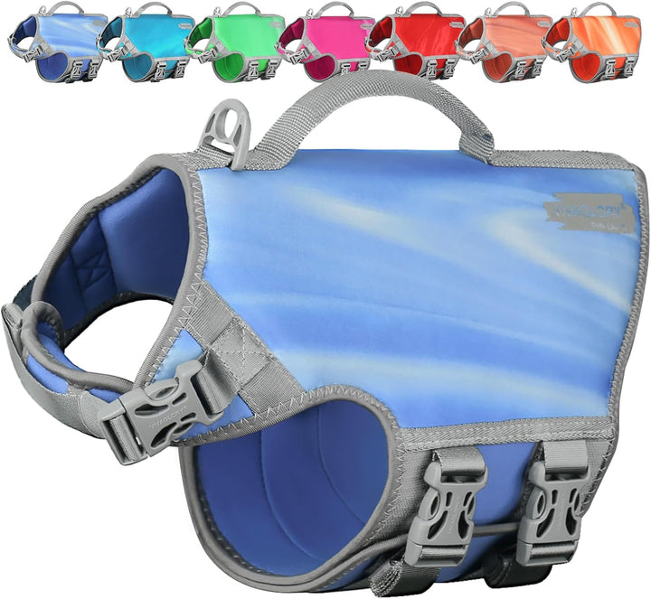 Neoprene Dog Life Vest, Dog Life Jacket for Swimming & Boating, Lightweight & Buoyancy for Puppy Doggy, Swimming Vest with Handle, XS, Raspberry Pink