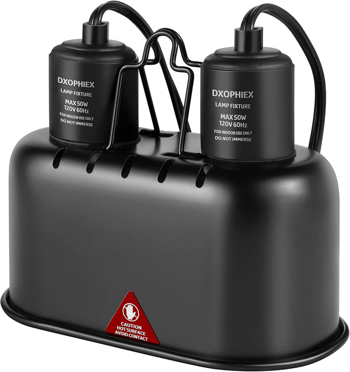 5.5Inch Deep Dome Reptile Heat Lamp Reptile Light Fixture UVB Light Fixture Max 100W for Bearded Dragon, Turtles, Snake and Lizard Terrarium