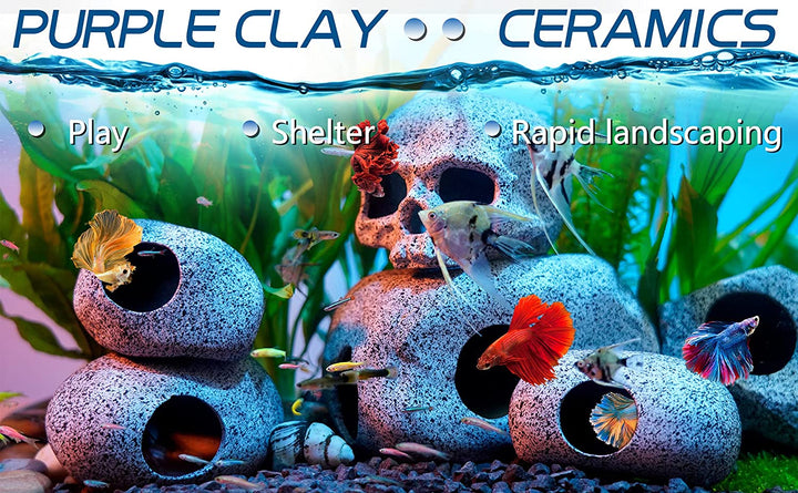 Aquarium Decorations Cave Fish Tank Accessories Rock Decor for Shrimp Cichlid Hiding Breeding Small Fish Bowl Hide Decoration Betta Toys Hideout Stones House（Medium）