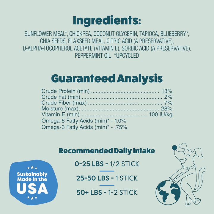Dental Treats for Dogs, the Tooth Berry - Healthy Dental Sticks with Immune Support for Teeth Cleaning & Fresh Breath - Free from Grain, Corn & Soy