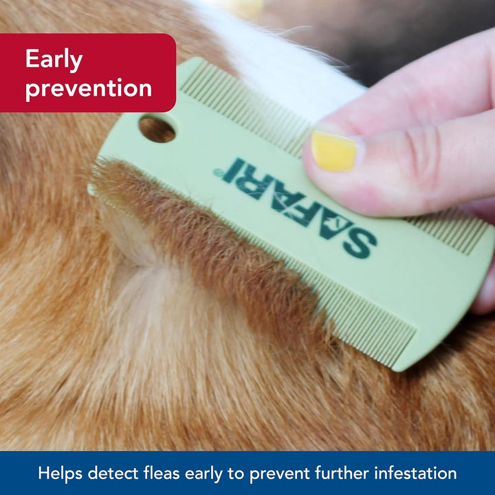 Pet Safari Double-Sided Grooming Comb - One Size Short Hair Dog Grooming Kit for Flea Prevention and Detection