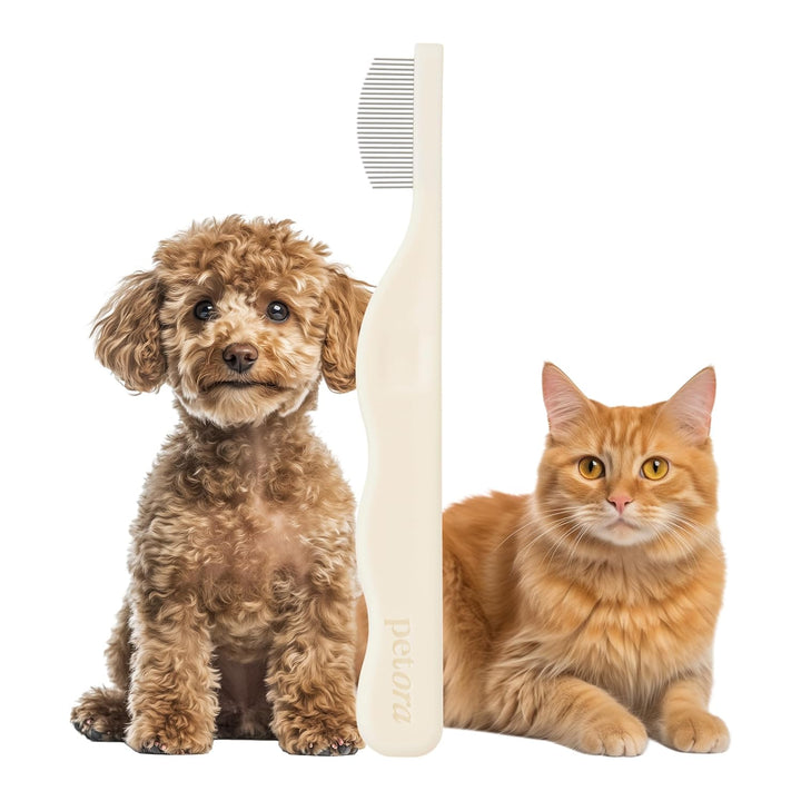 [] BRUSH on ME Gentle Facial & Eye Comb for Dogs & Cats | Smooth & Stress-Free Tear Stain Remover | Fine-Tooth Grooming Tool with Rounded Tips | Comfortable Grip for Daily Pet Grooming