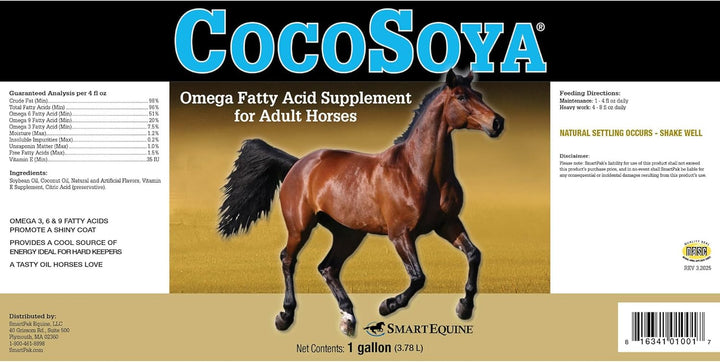 Cocosoya Oil | Oil for Skin and Coat | Contains Soybean and Coconut Oil for Overall Coat Shine and Horse Health | Nourishing Fatty Acids for a Lustrous Appearance | 1 Gallon