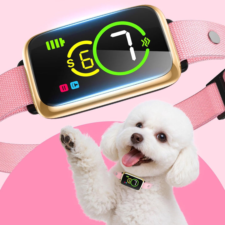 1S Stop Barking Smart Dog Bark Collar, Humane anti Barking Device with Beep & Vibration, 7 Adjustable Sensitivity, Ultra-Light Bark Collar for Small Medium Large Dogs IP67 Waterproof Indoor Outdoor