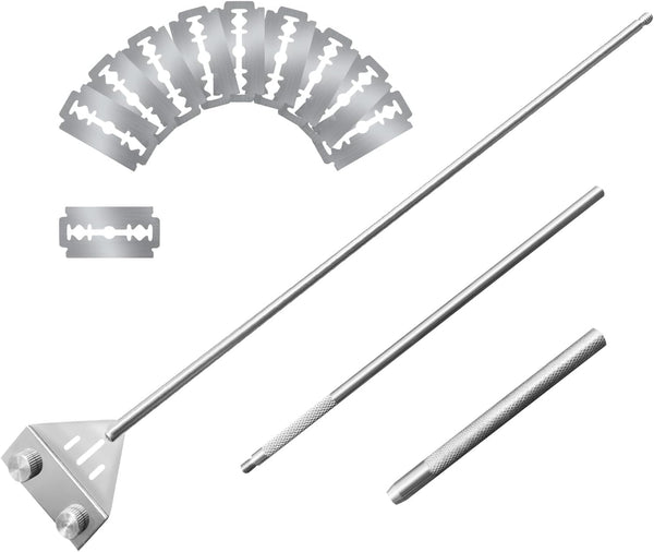 Algae Scraper for Glass Aquariums, 25.6" Fish Tank Cleaner, Stainless Steel Algae Scraper for Fish Tank with 10 Blades, Aquarium Glass Cleaning Tools, Cleaning Accessories