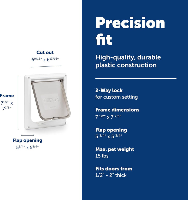 Interior 2-Way Locking Cat Door - Allows Convenient Movement between Rooms & Minimizes Scratching - Tinted Durable Plastic Privacy Door for Feeder & Litter Box