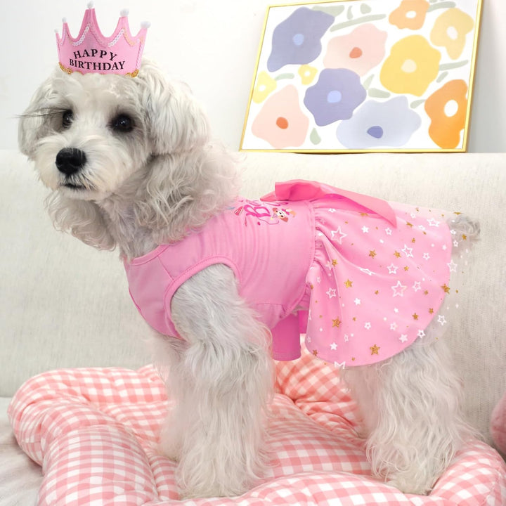 Dog Birthday Dress Puppy Clothes for Small Dogs Girl Birthday Party Tulle Pet Outfit, Cat Appeal-Small
