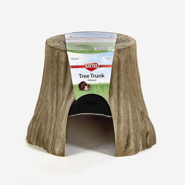 Natural Tree Trunk Habitat Hideout for Pet Dwarf Rabbits, Guinea Pigs, Hamsters, and Chinchillas, Large