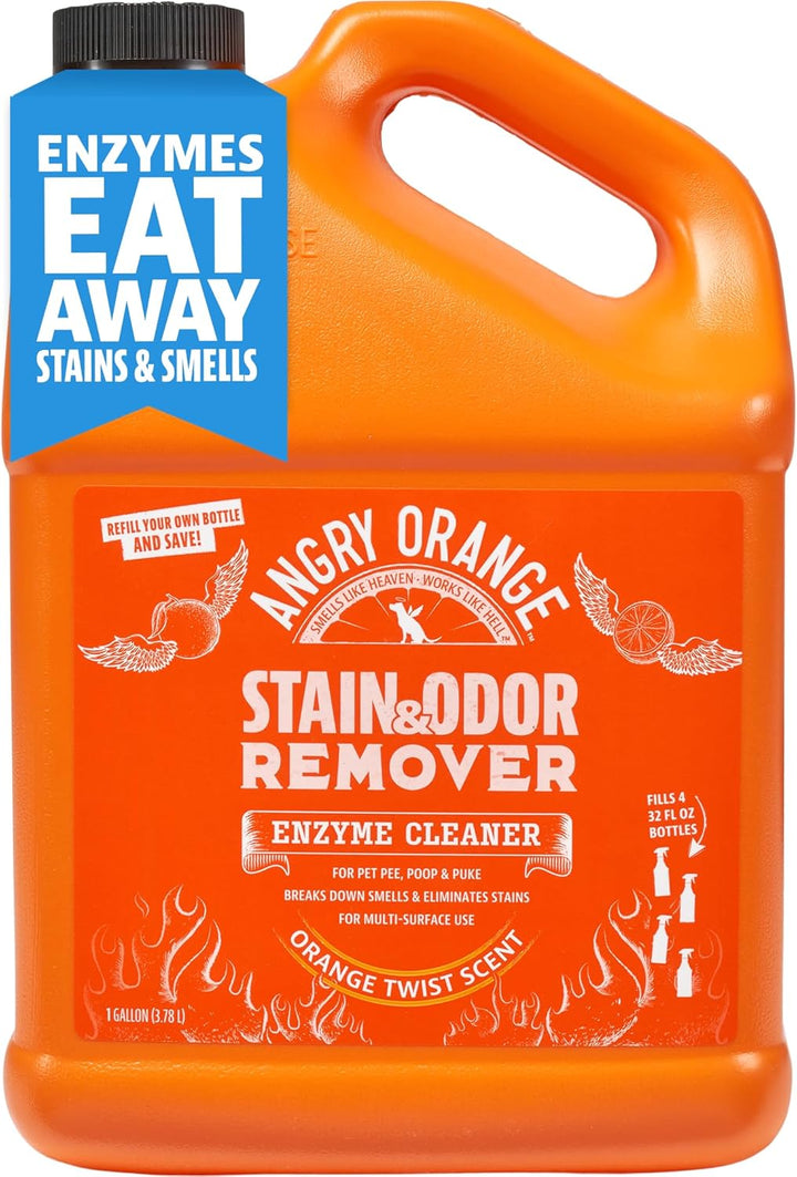 Stain Remover - 32Oz Enzyme Pet Cleaner - Dog & Cat Urine Destroyer and Stain Remover - Citrus Spray Cleaning Solution - Puppy Supplies