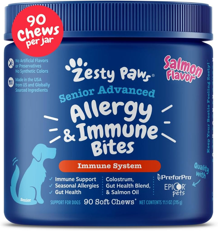 Dog Allergy Relief- Dog Itching Skin Relief- Dog Probiotics for Itchy Skin and Itchy Ears- Dog Allergy Paw Relief- Dog Allergy Chews- Dog Itch Relief - Dog Skin Allergy Relief - Lamb - 90Ct
