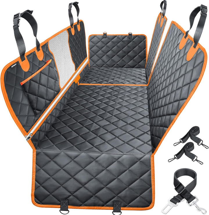 Dog Car Seat Cover for Pets 100% Waterproof Seat Cover Hammock 600D Heavy Duty Scratch Proof Nonslip Durable Soft Back Seat Covers for Cars Trucks and Suvs