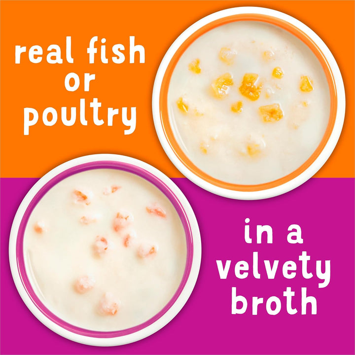 Purina  Grain Free Wet Cat Food Lickable Cat Treats Variety Pack, Lil' Soups with Salmon, Tuna or Shrimp - (Pack of 30) 1.2 Oz. Cups