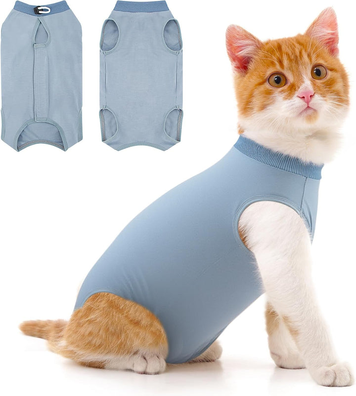 Cat Recovery Suit for Abdominal Wounds or Skin Diseases, Cat Onesie for Cats after Surgery Female Kitten Recovery Suit, Breathable E-Collar Alternative for Cats after Spay anti Licking Wounds