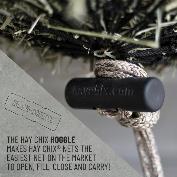 Hay Net for Horses | Slow Feed Hay Bag Feeder | Marine-Grade UV Treated Nylon | Holds 4-6 Flakes | Half Bale Net | 1 3/4" Holes | Oat Rope Color